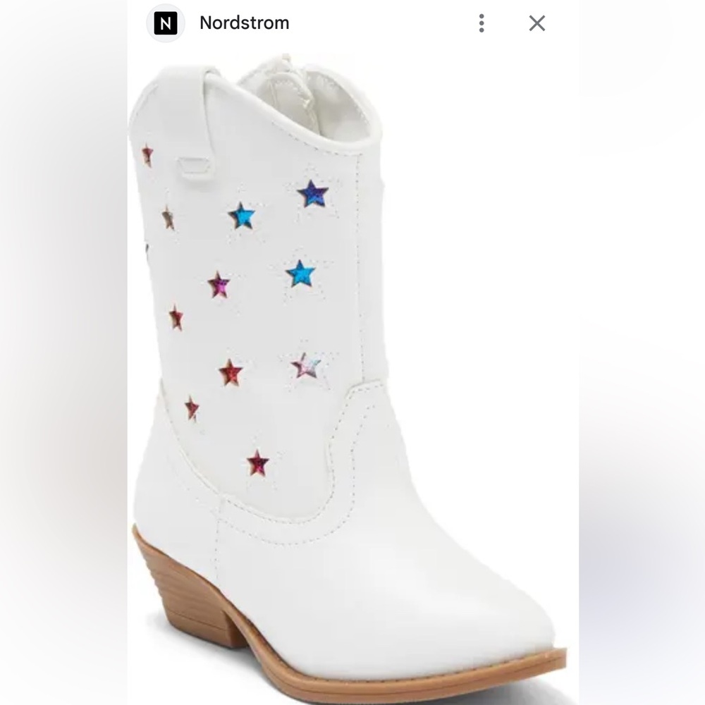 Never worn Tucker + Tate white toddler cowboy boots. Size 10